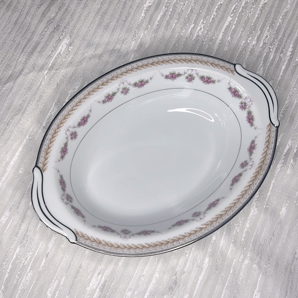 RC SERVING BOWL VTG 1960s PATTERN NORITAKE 564 VICTORIAN ROSES AND LAUREL WREATH - Picture 4 of 10